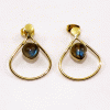 Natural Labradorite Cab Stud Earring N - JBS999 New Year Collection Cab Trillion Shape With 18ct Gold Plating Stud Earring